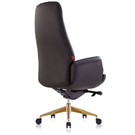Luxury High Back Office Director & Executive Chair with PU Leatherette & Swivel Base and Metal Base With Gold Powder Coating