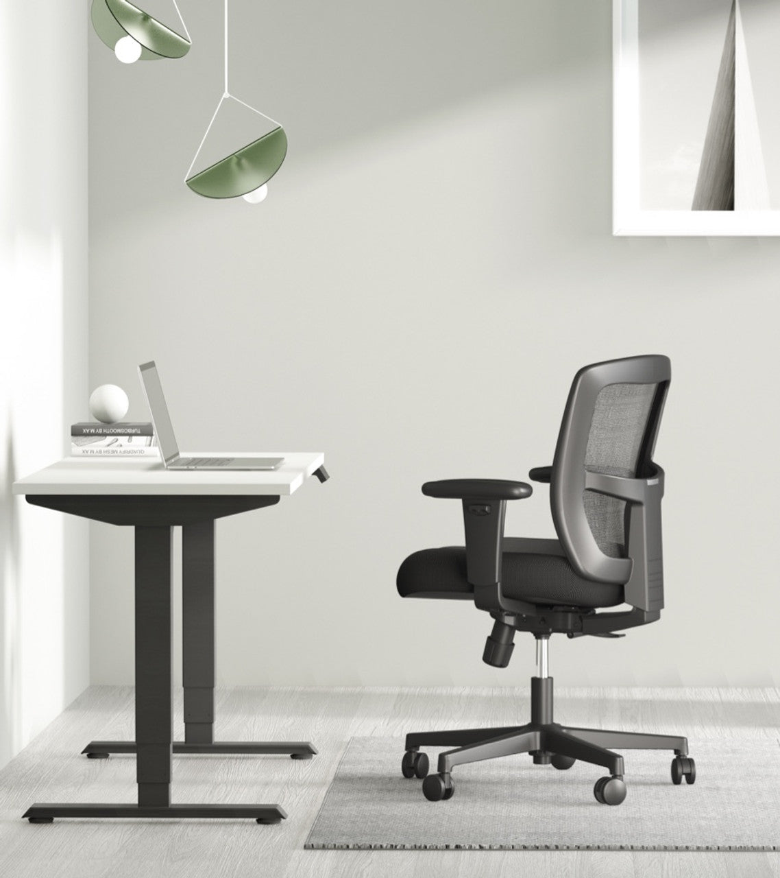 Mesh Office Chair with Adjustable Armrests, Breathable Backrest & Smooth Wheels – Comfortable Black Task Chair for Office & Home
