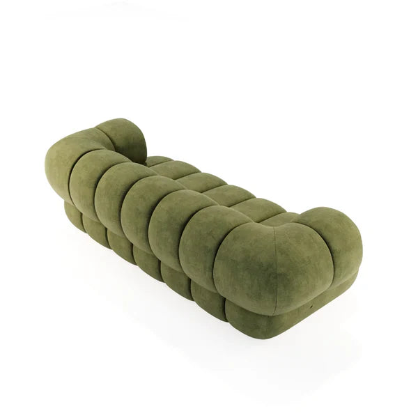 3 Seater Sofa For Home Furniture Upholstered velvet, Unique & Modern Design For Living Room or Hall - Green