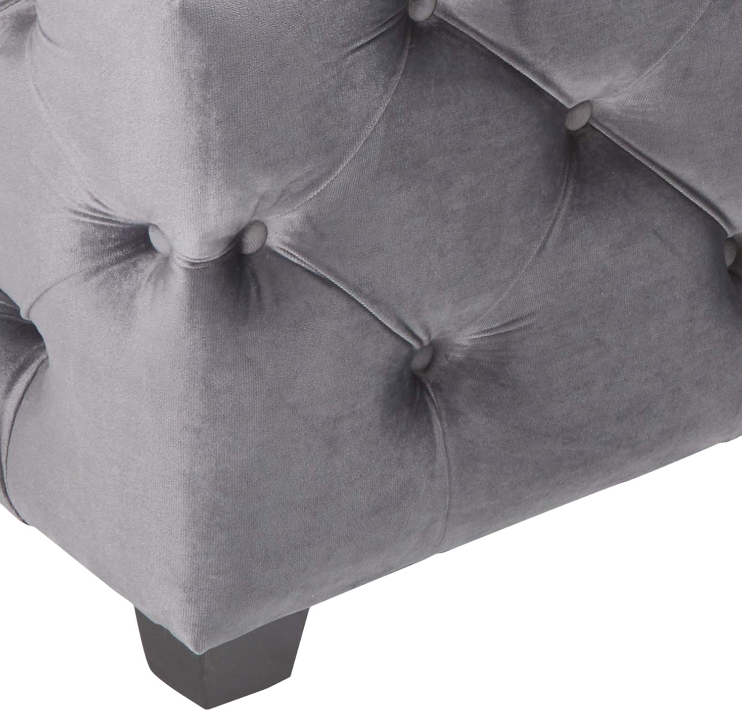 ফ্যাব্রিক গৃহসজ্জার সামগ্রী এবং কাঠের বেসে অটোমান