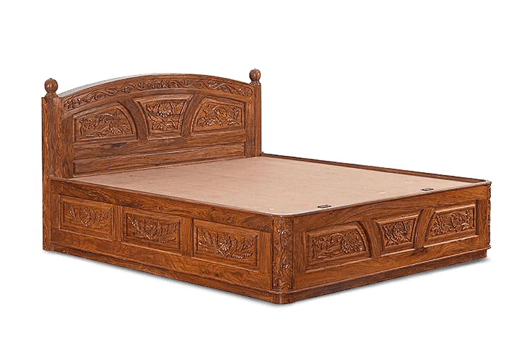 King Size Wooden Bed Stylish & Spacious Design High-Quality Solid Wood Frame with Hydraulic Storage & Premium Melamine Polish Finish – Durable & Elegant