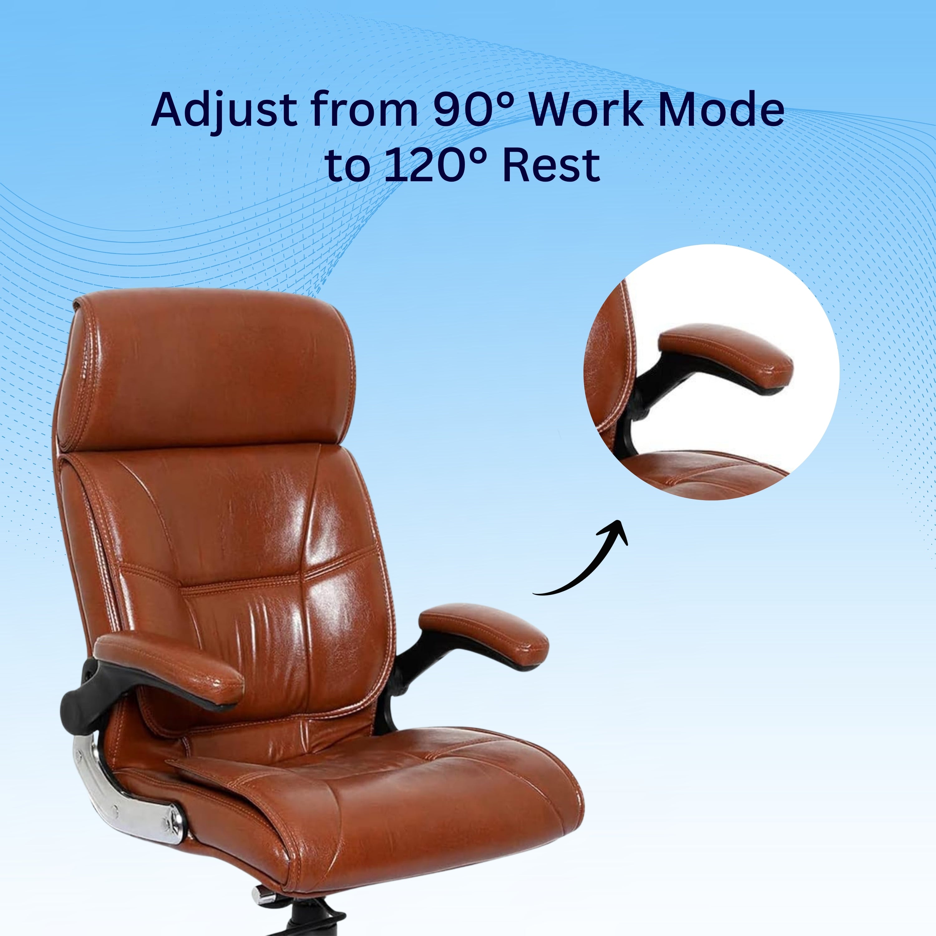 High Back Director Office Chair Ergonomic Leatherette Executive Chair with Adjustable Armrests, Comfortable Revolving Desk Chair for Office