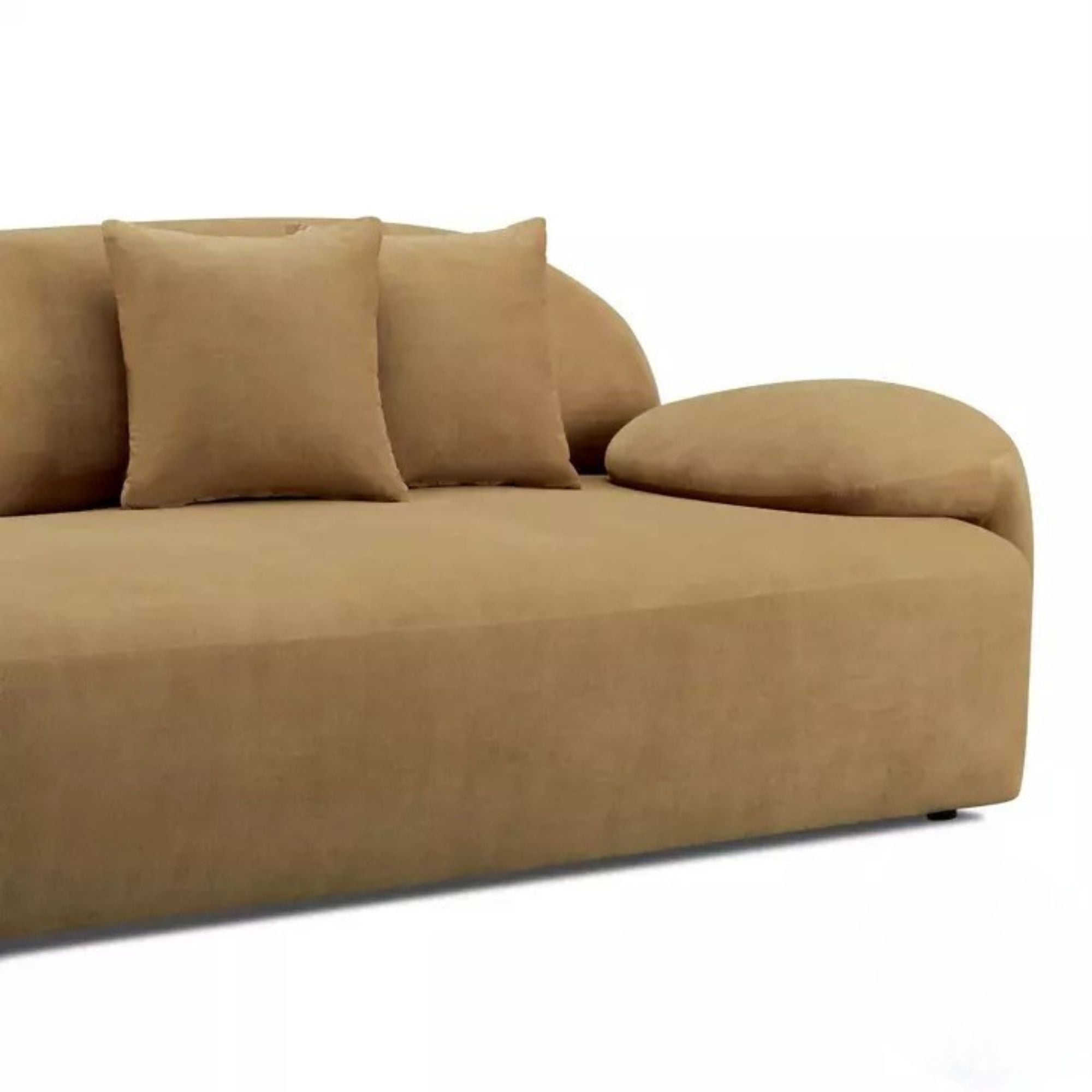 3 Seater & Sofa For Home Furniture, Upholstery Velvet Premium and Durable Design For Living Room and Office- Light Brown