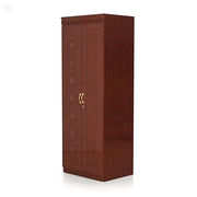 ঝুলন্ত জায়গা, ড্রয়ার এবং শেল্ফ সহ ২-দরজা মধু বাদামী রঙের আলমারি - কম্প্যাক্ট অথচ প্রশস্ত ডিজাইন