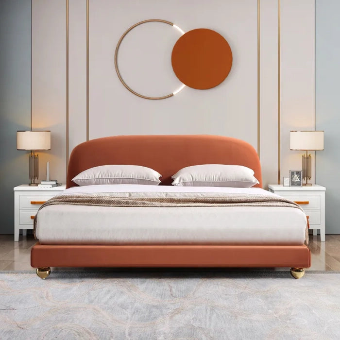 Modern King Size Bed – Plush Padded Headboard, Solid Wood-Plywood Frame in Premium Design