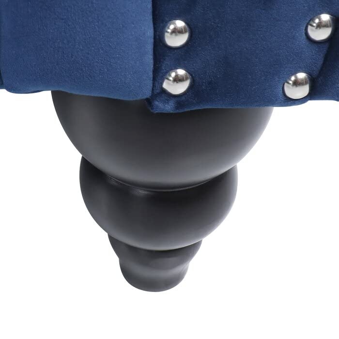 Chesterfield Sofa for Home Furniture Modern Design Upholstery Velvet Tufted With Arm Rest For Living Room- Blue