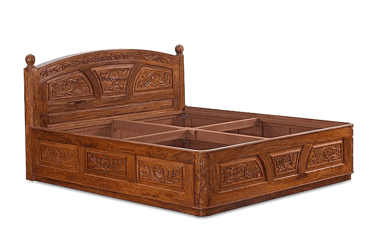 King Size Wooden Bed Stylish & Spacious Design High-Quality Solid Wood Frame with Hydraulic Storage & Premium Melamine Polish Finish – Durable & Elegant