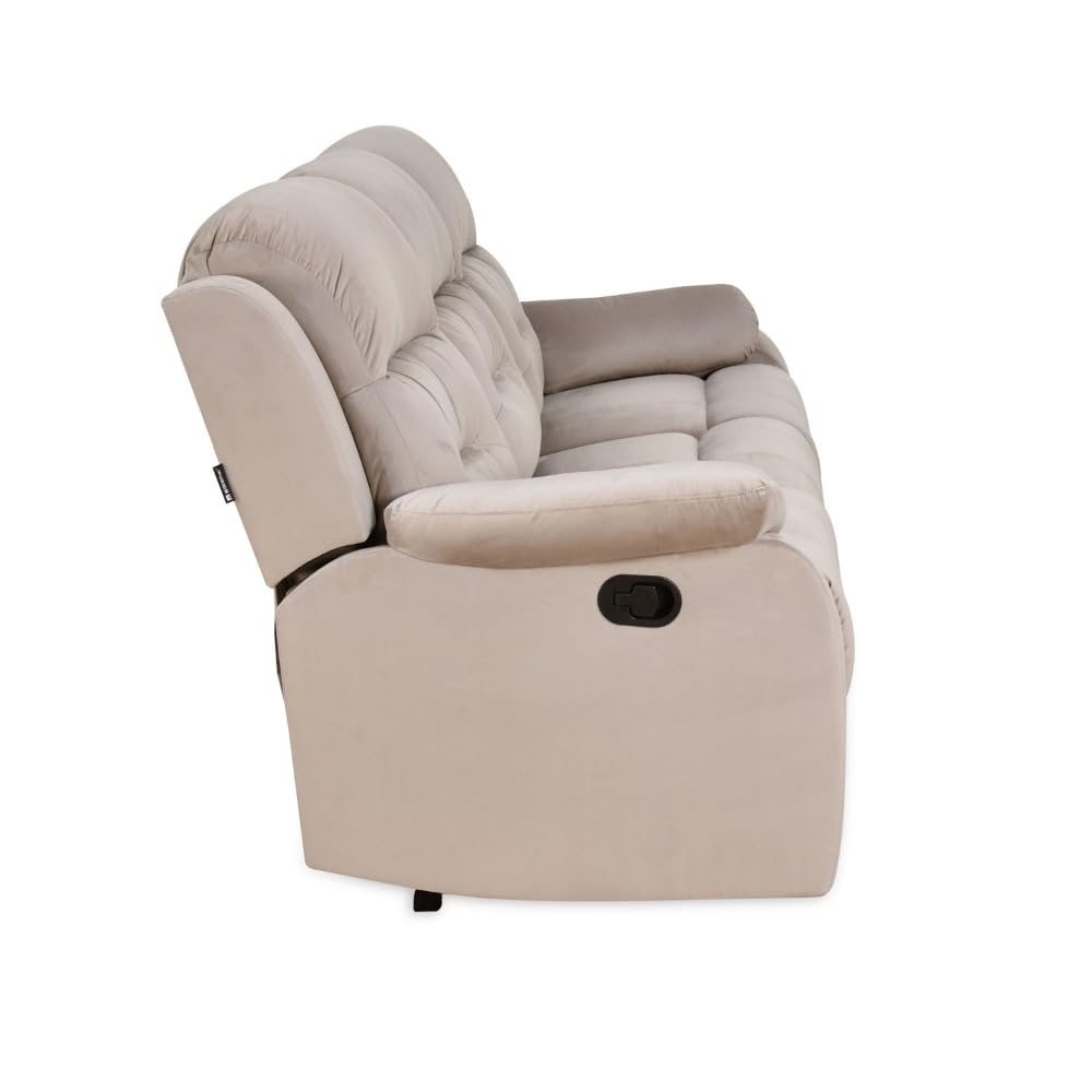 Modern 3-Seater Recliner Sofa with PU Leatherette Finish, Comfortable Padding, Easy Recline, and Ergonomic Support