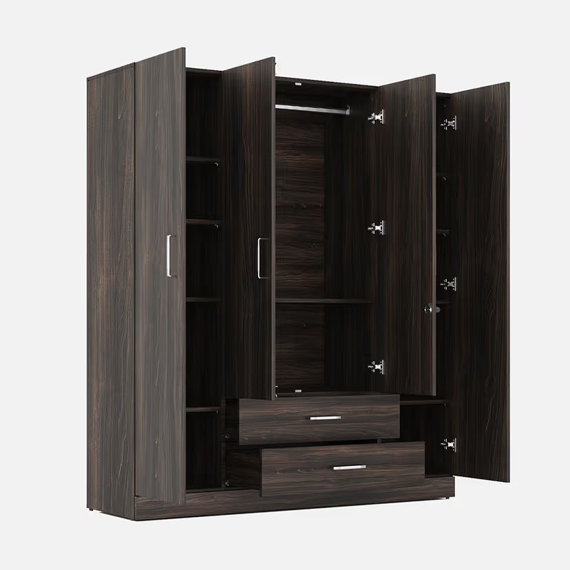 Space-Saving Storage Console – Open Shelves and Covered Storage in a Stylish Build