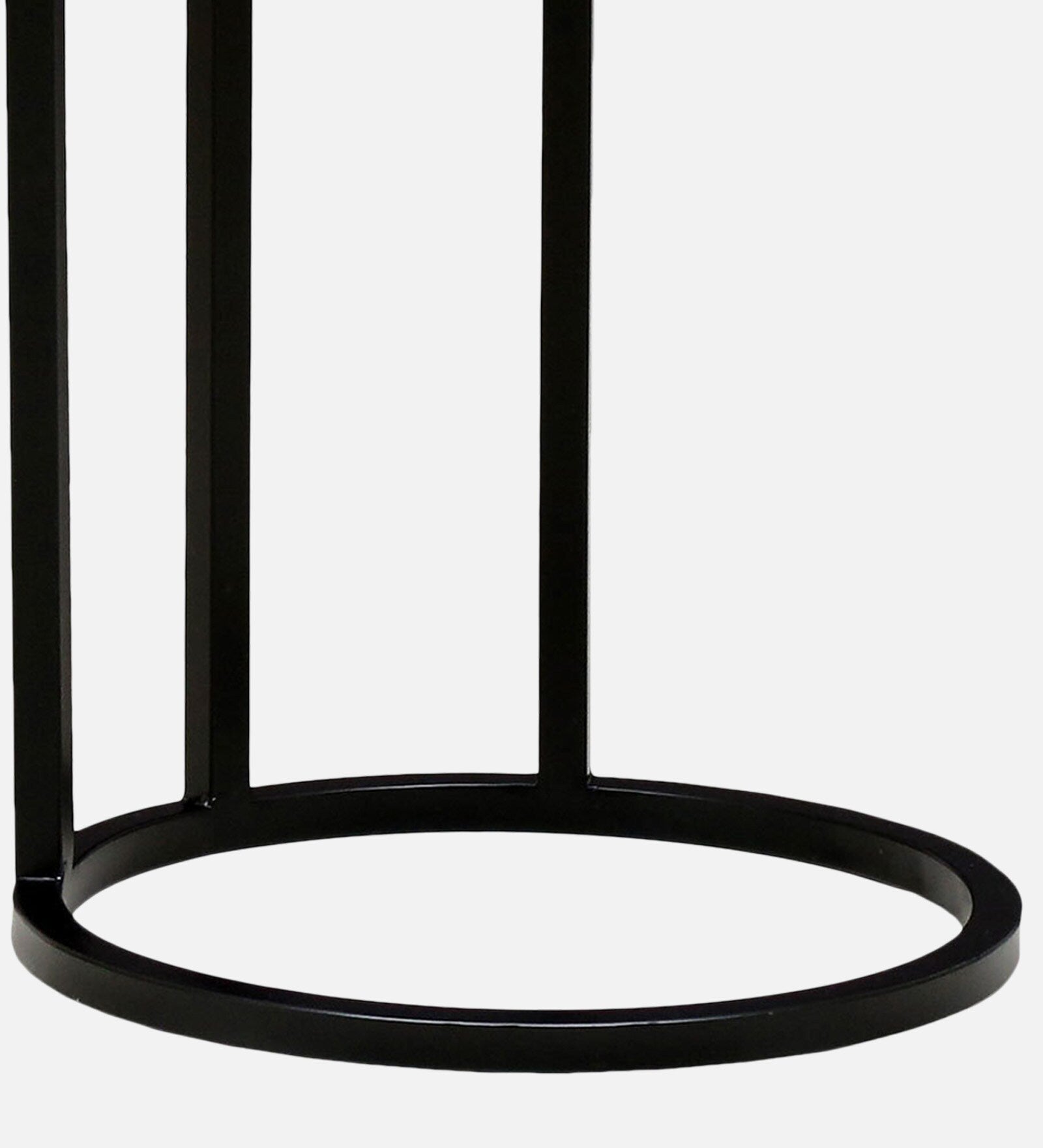 लकड़ी के टॉप और धातु के फ्रेम के साथ गोल साइड टेबल