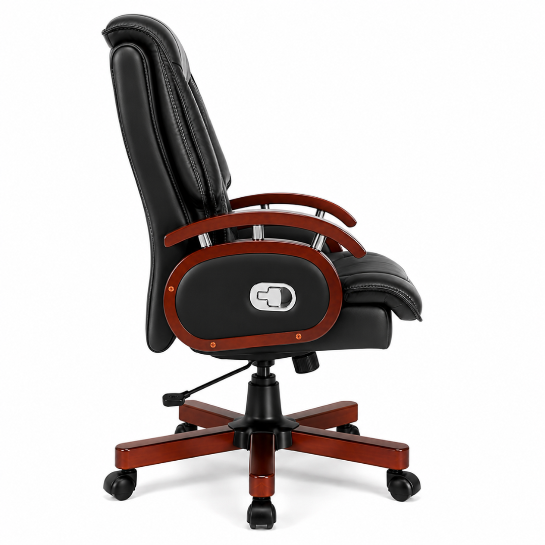 Ergonomic Director Chair: Modern Design, Plyboard & Leatherette, Recliner, Height Adjustable, Fixed Armrest & Revolving for Ultimate Comfort