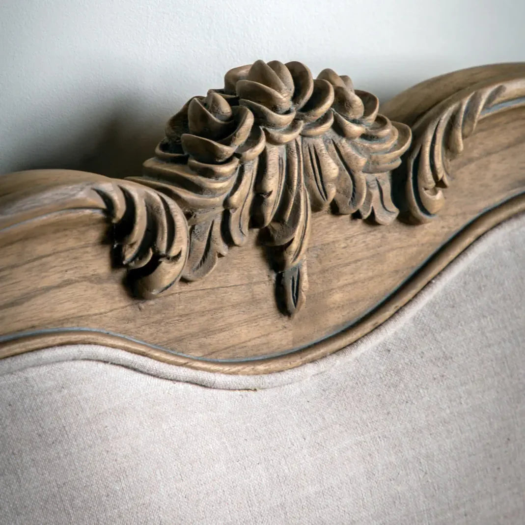 King Size Upholstered Bed – Solid Wood Frame, Royal Look, Elegant Headboard, Luxury Finish