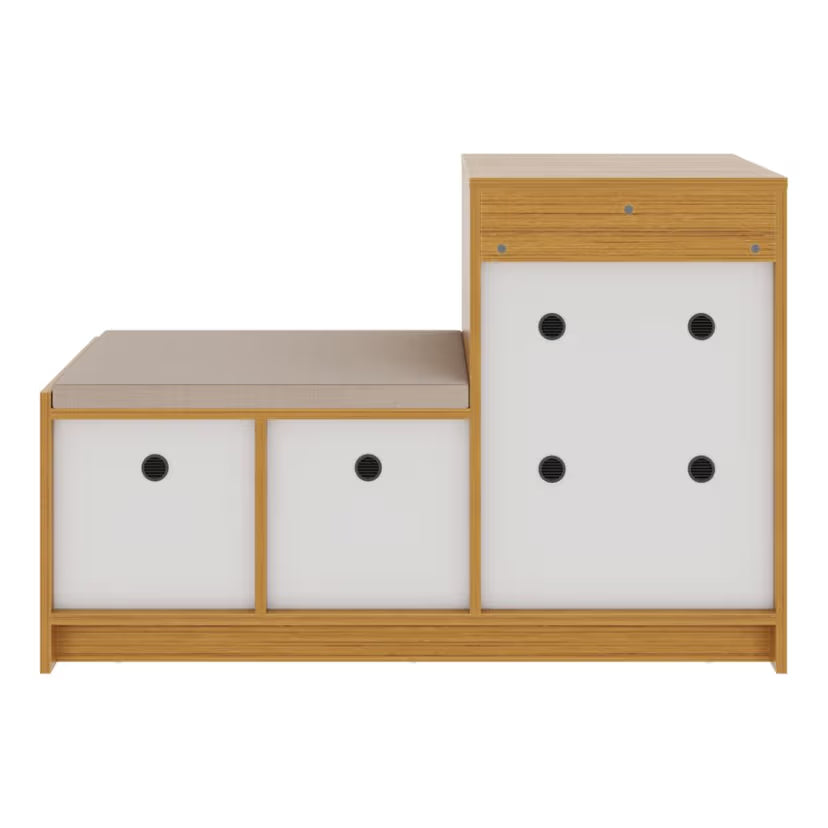 Wooden Shoes Storage Cabinet with Seating & Modern Design, High build Material Used For Long Lasting Use