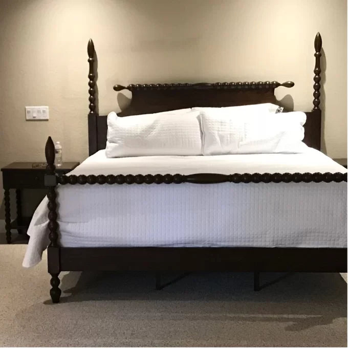 Poster Bed Elegant Solid Sheesham Wood in Walnut Finish – Royal Look with Lasting Durability