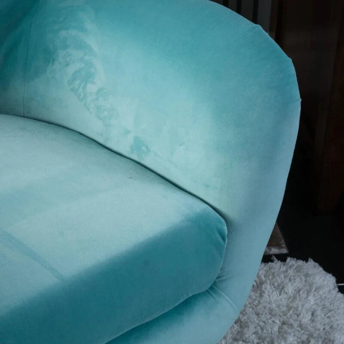 Lounge Chair Sofa, Upholstery Velvet , Durable Modern Design Wing Chair For Living Room or Bedroom - Sky Blue