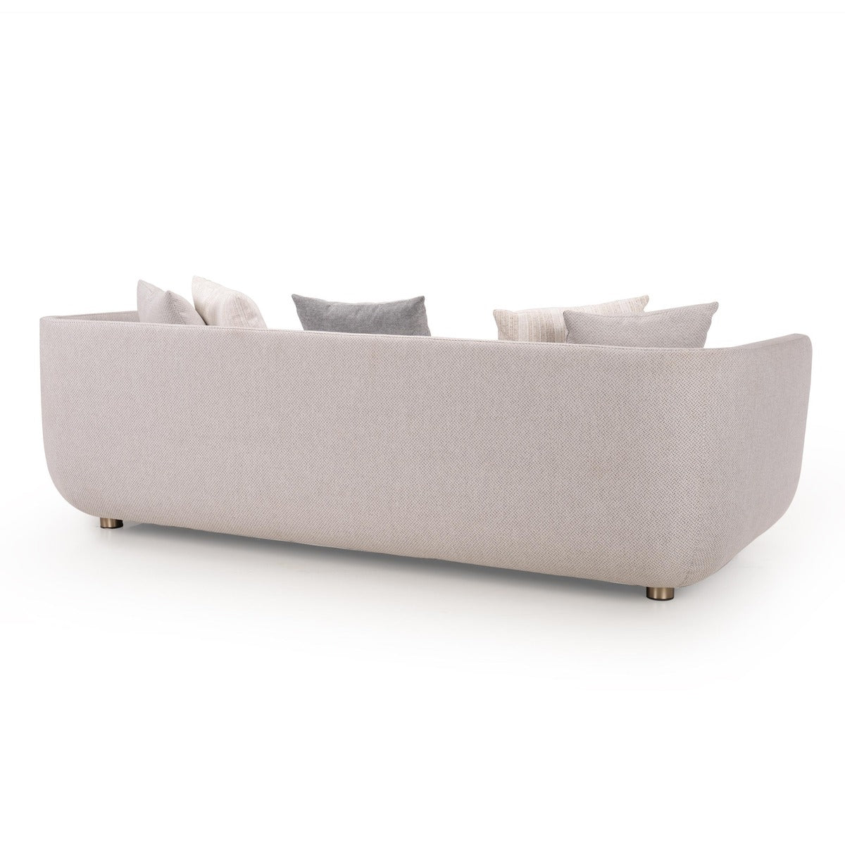 Luxury Wooden Sofa Modern Curved Design Soft Fabric Upholstery High Density Foam Cushion Solid Wood Frame Handcrafted Premium Comfort