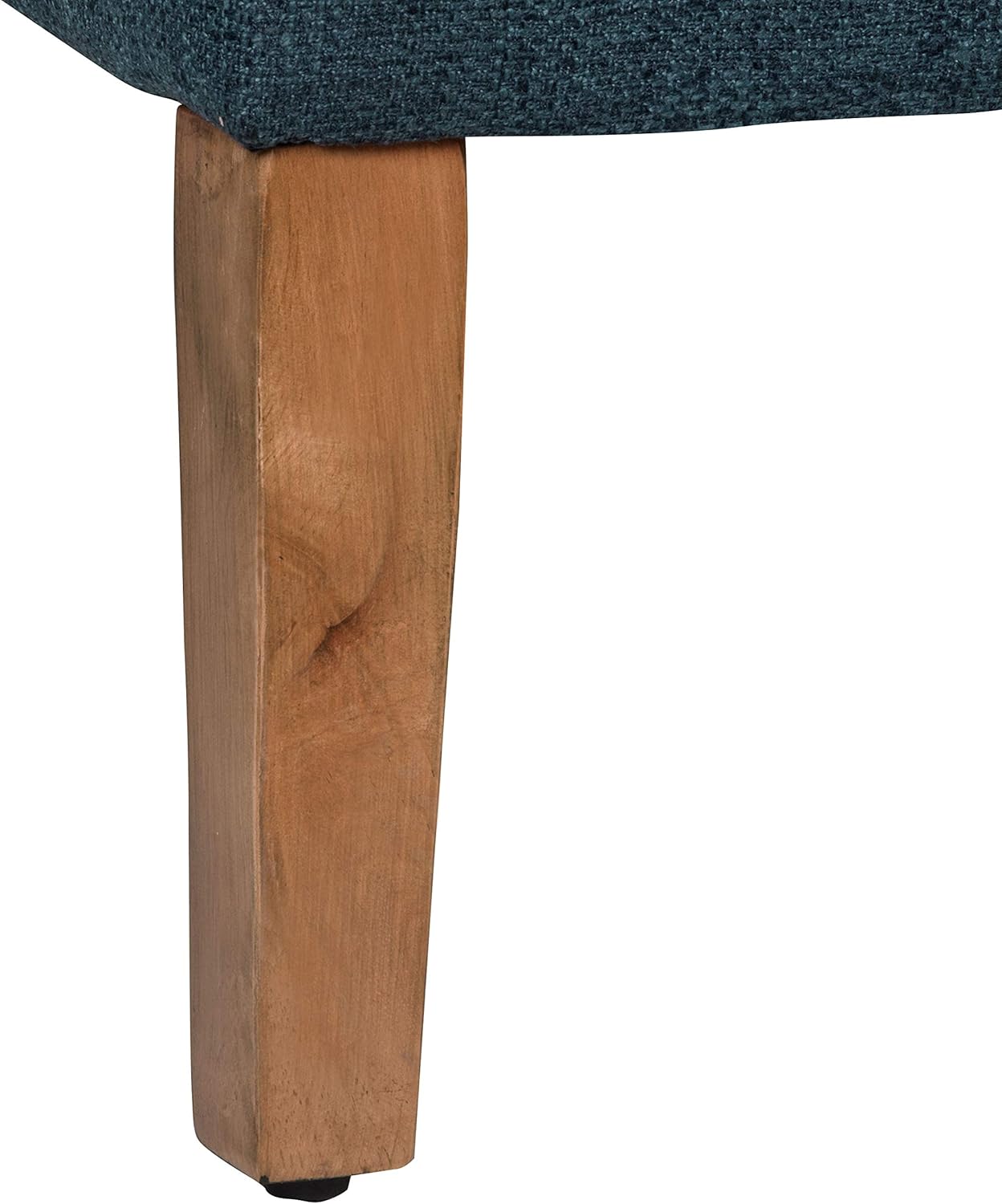 Stylish Dark Blue Storage Ottoman Bench with Lift-Top, Wood Legs & Cozy Cushion - Perfect for Any Room