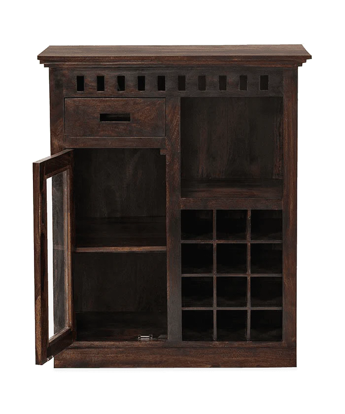 Wooden Bar Storage Cabinet Organizer and Modern Homes with Sturdy Build