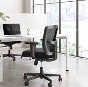 Mesh Office Chair with Adjustable Armrests, Breathable Backrest & Smooth Wheels – Comfortable Black Task Chair for Office & Home