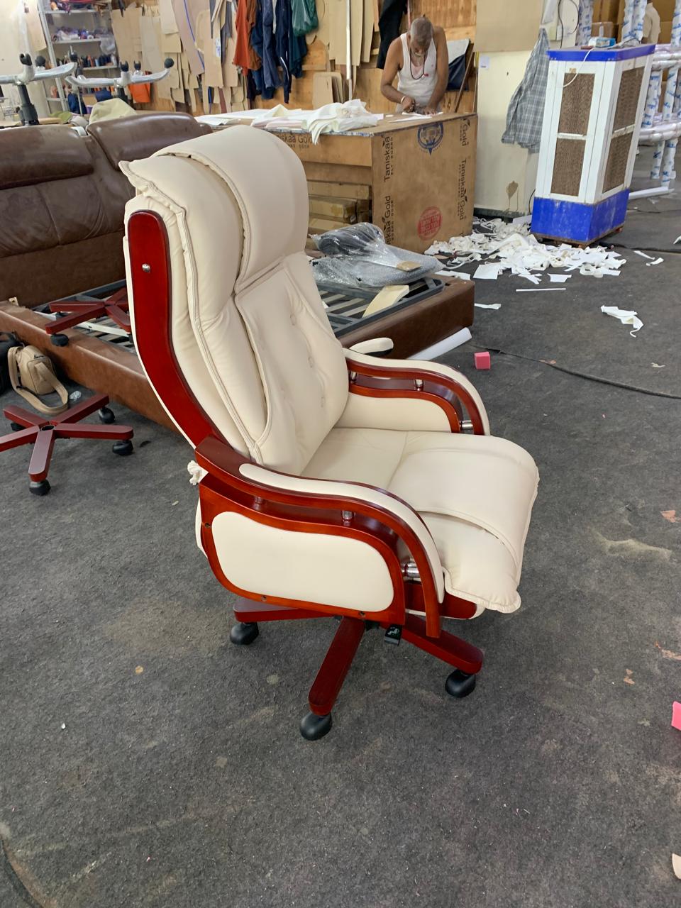 Home And Office High Back Ergonomic Leatherette Director Chair with Wooden Base