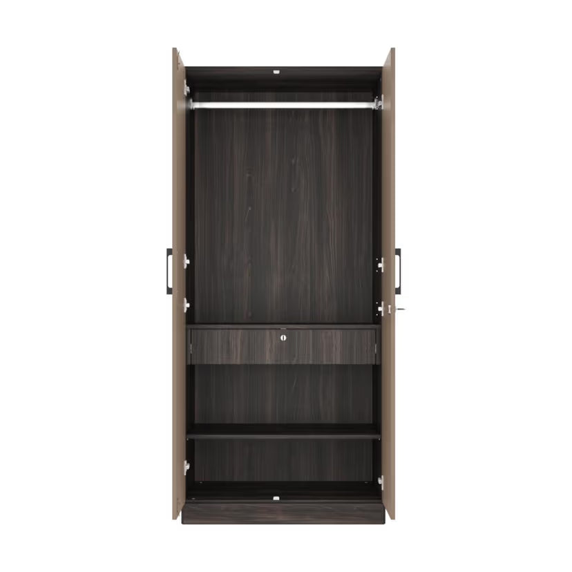Elegant Wood Storage Cabinet – Open Shelves & Closed Compartments for Home Use