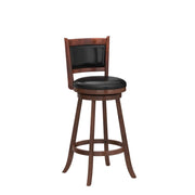 Swivel Counter Height Bar Stool with Padded Faux Leather Seat and Back, Solid Wood Frame - Ideal for Bar Stool