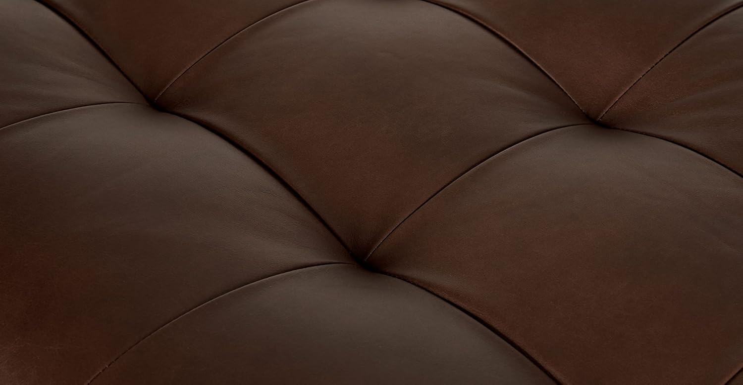 Pouffe For Home Furniture Upholstery Pu Leatherette Comfortable Seating Premium And Durable Design & Multi-Functional for Living Room -Brown