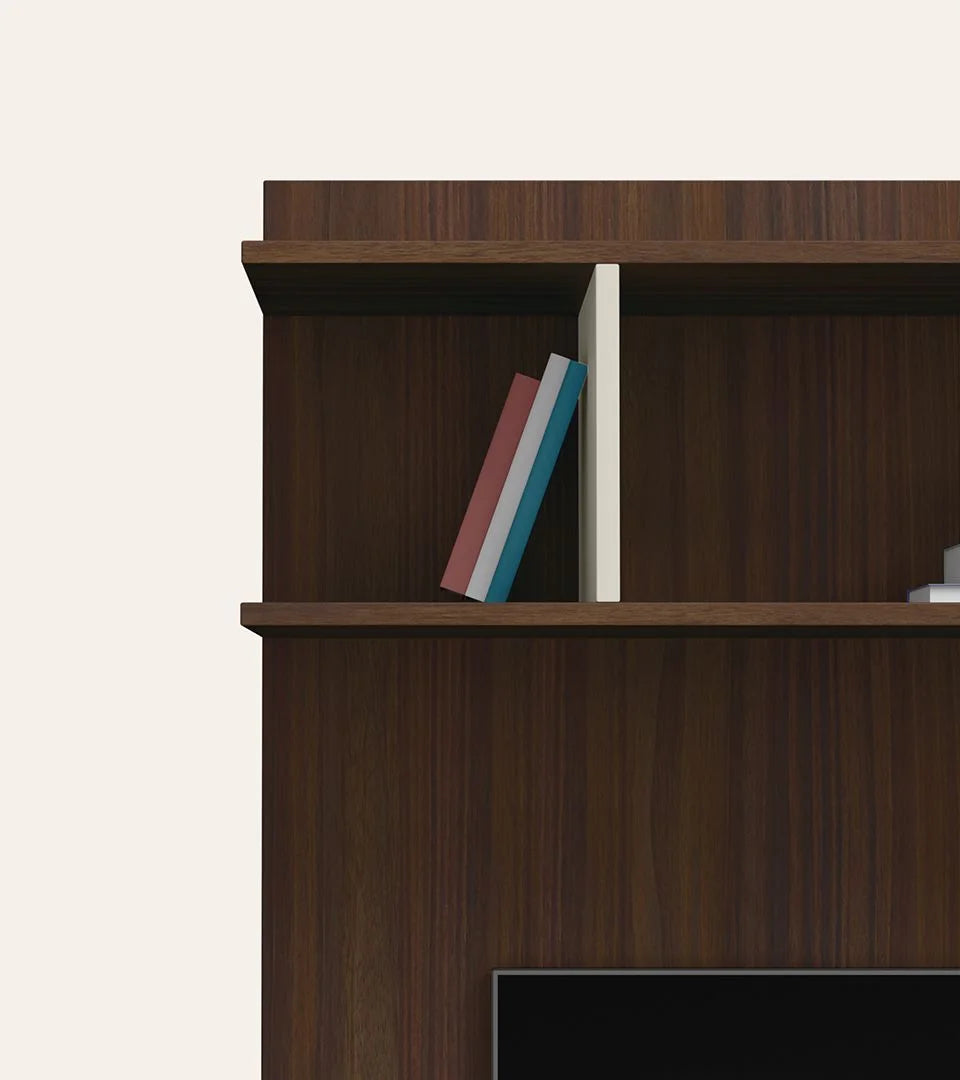 Wooden TV Wall Cabinet with Open Shelves, and Smooth Finish for Modern Apartment Living Rooms