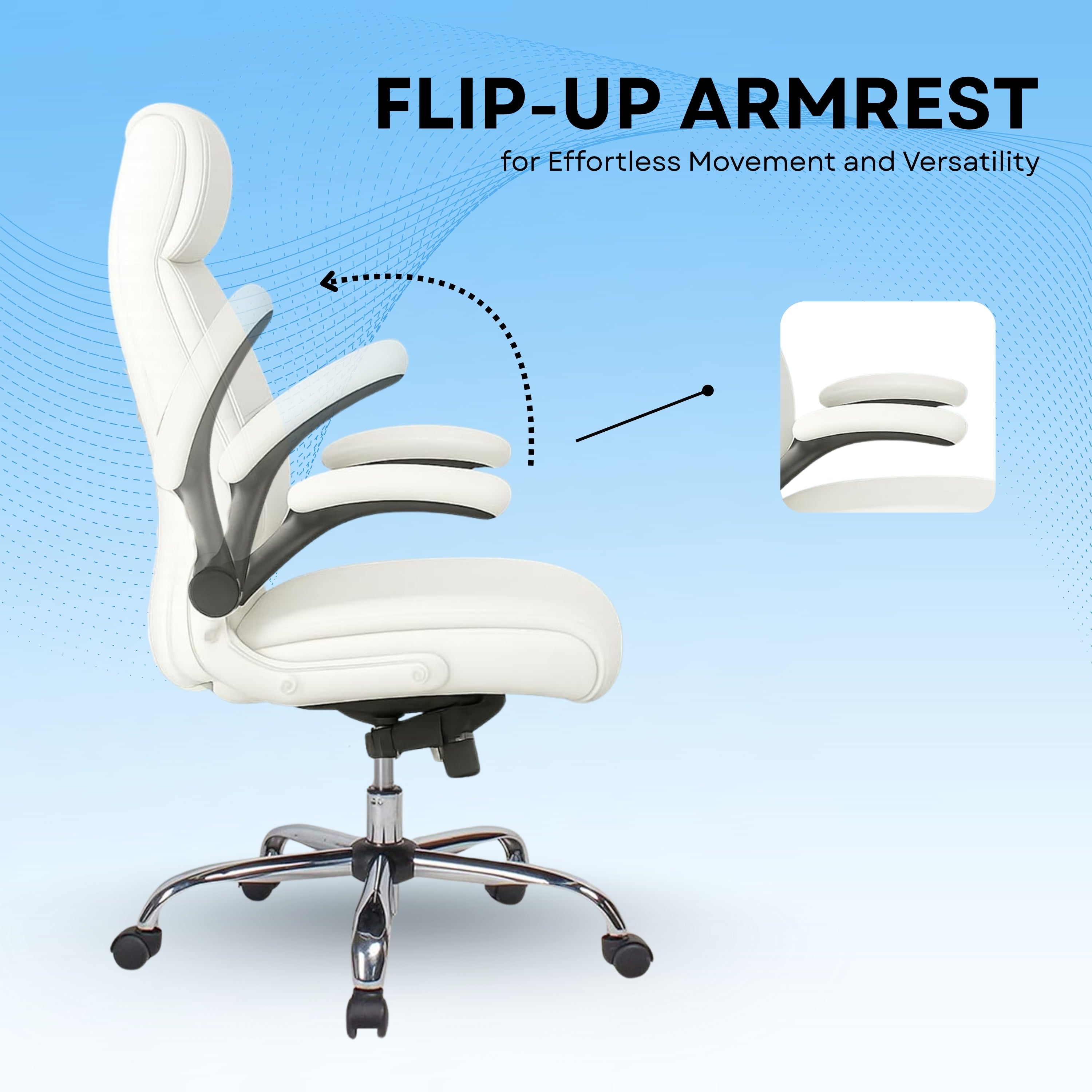 High Back Director Office Chair Ergonomic Leatherette Executive Chair with Adjustable Armrests, Comfortable Revolving Desk Chair for Office