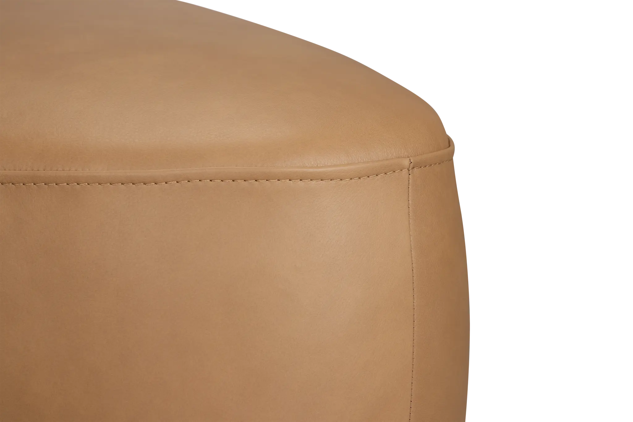 Premium brown top-grain leather over a sturdy engineered frame with a solid wood base and plush foam cushioning