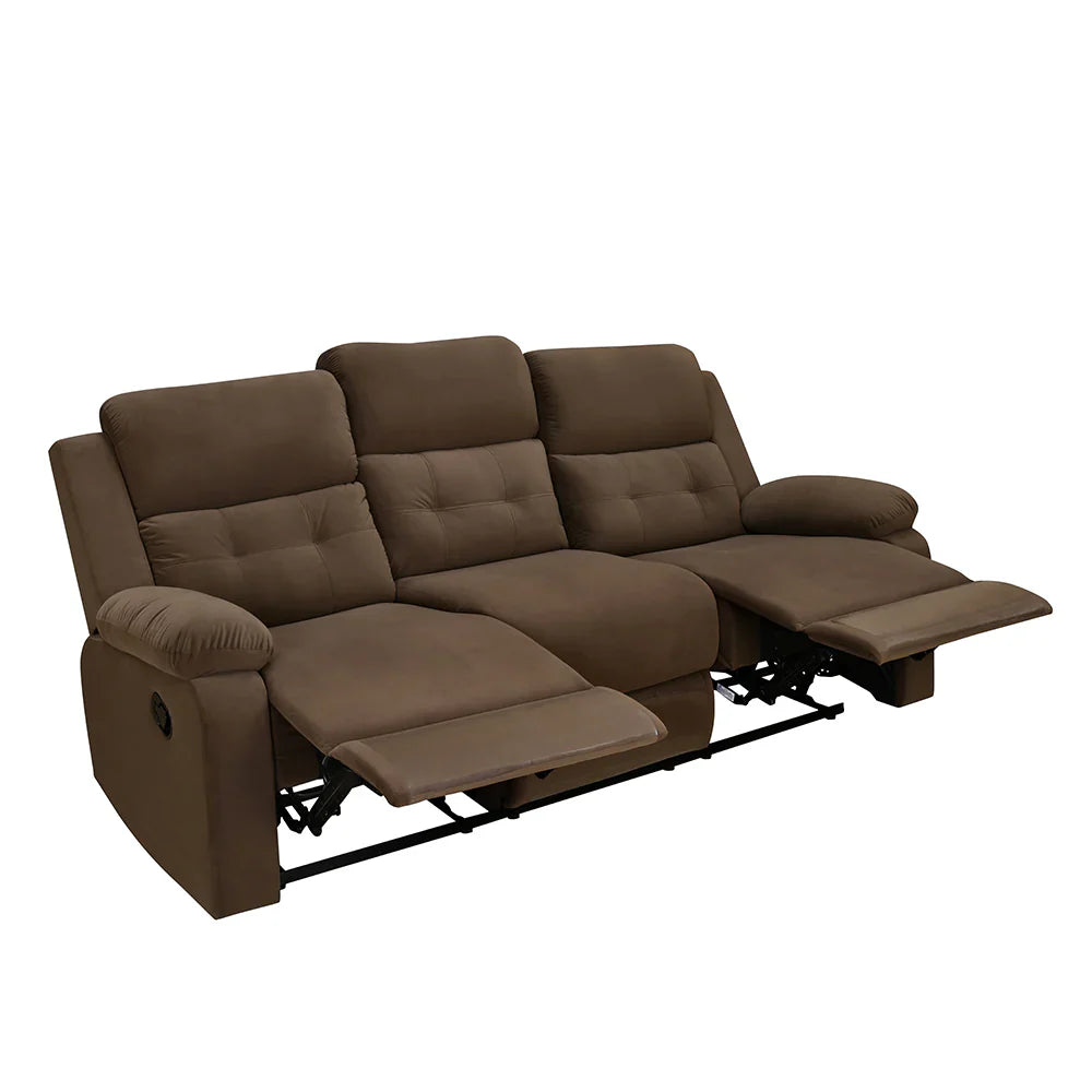 3-Seater Recliner Sofa with PU Leatherette Upholstery, Soft Cushioning, Smooth Recline, and Back Support