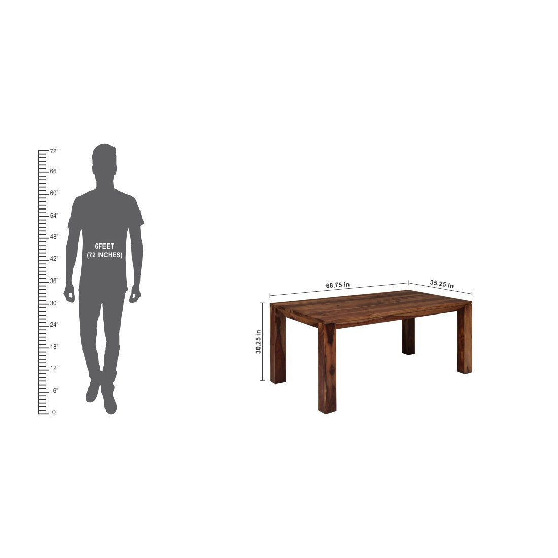 6 Dining Chair with Dining Table Wooden Frame Base -