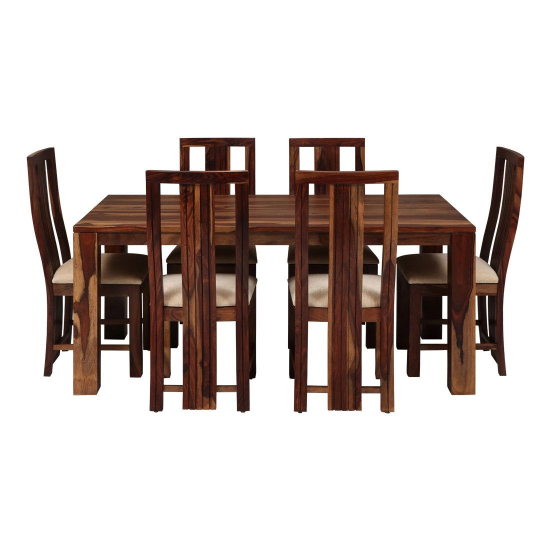 6 Dining Chair with Dining Table Wooden Frame Base -
