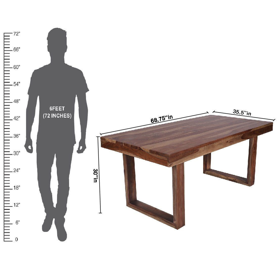 6 Dining Chair with Dining Table Wooden Frame Base -