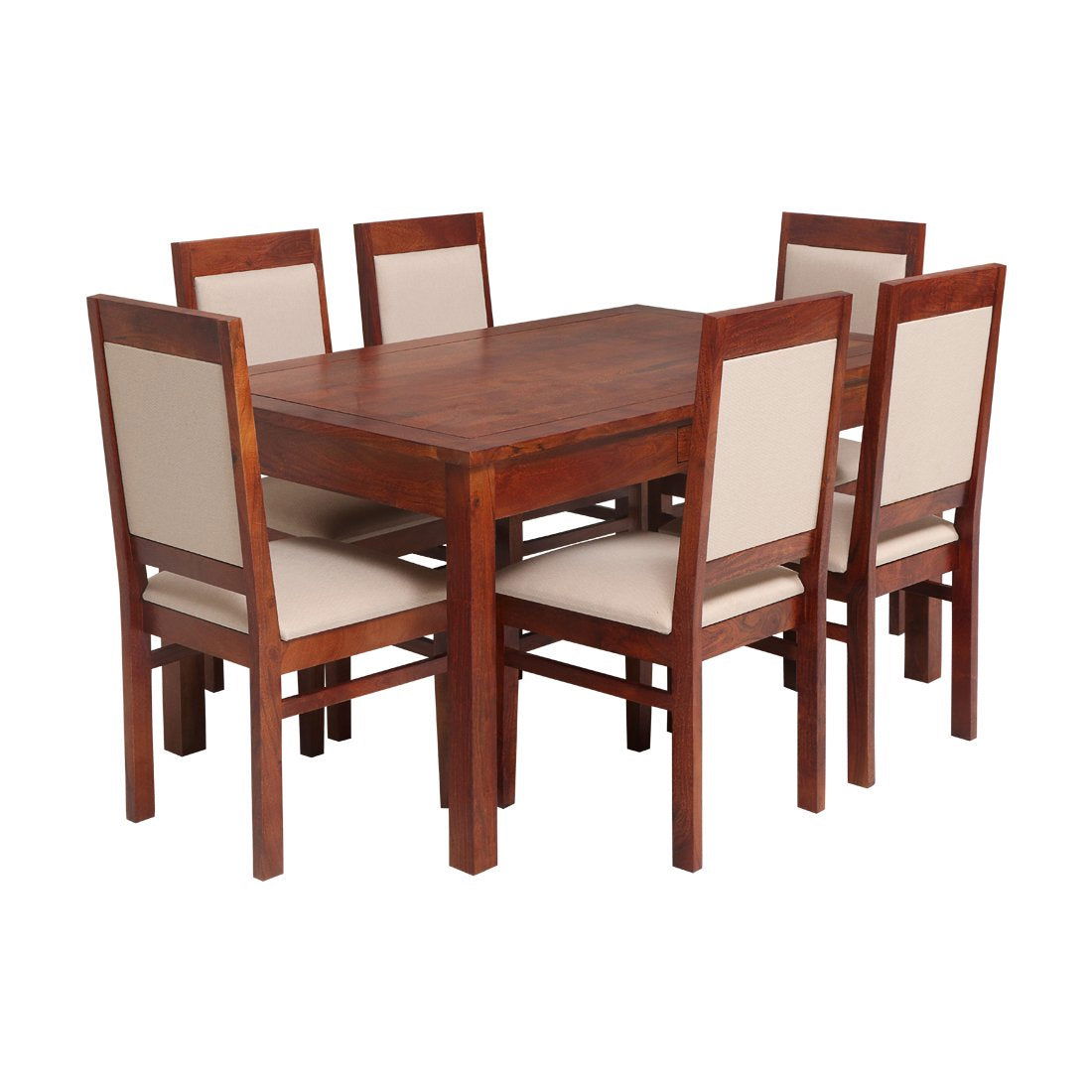 6 Dining Chair with Dining Table Wooden Frame Base -