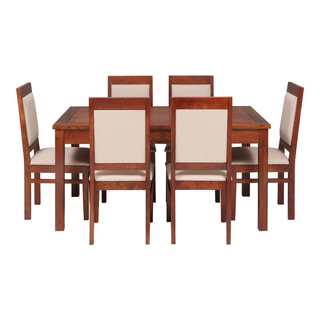 6 Dining Chair with Dining Table Wooden Frame Base -