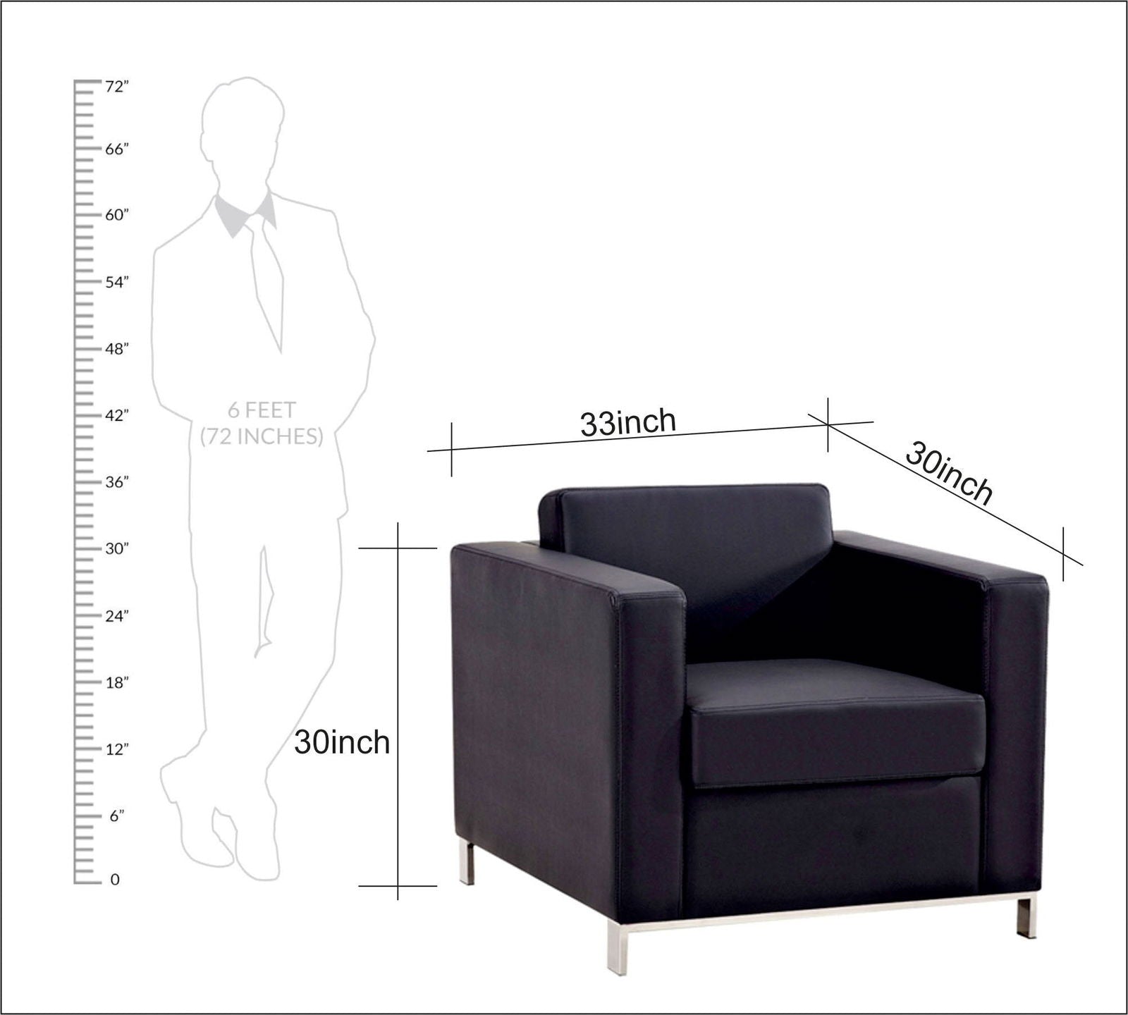 6 Seater Sofa Set With Wooden Frame Metal Legs -
