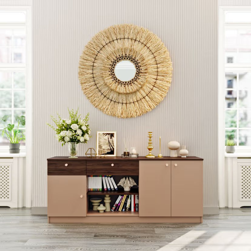 Cabinet with Quiet Soft-Close Doors and Ample Shelving, Ideal for Stylish Storage in Homes, or Commercial Spaces