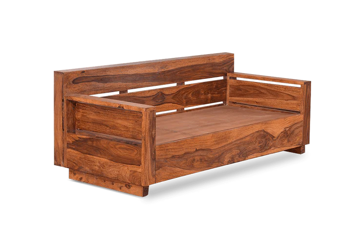 3 Seater Wooden Sofa For Home Furniture Premium Upholstery Modern and Durable Design for Living Room and Office - Blue