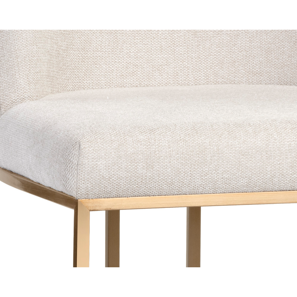 Elegant Upholstered Dining Chair with Gold Metal Base - Modern Home Furniture
