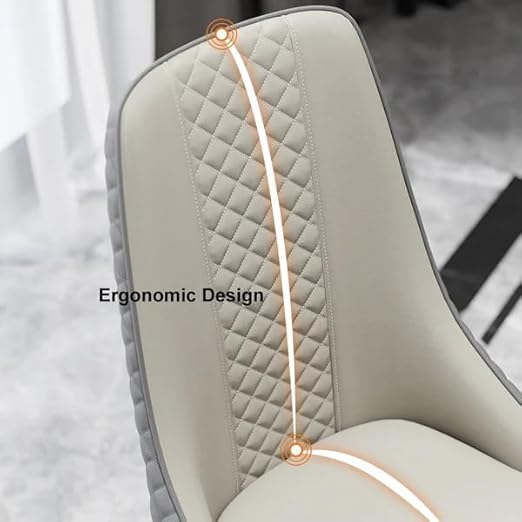 Modern Dining Chair for Home – Premium Leatherette Upholstery with Stainless Steel Legs for Perfect for Dining Room