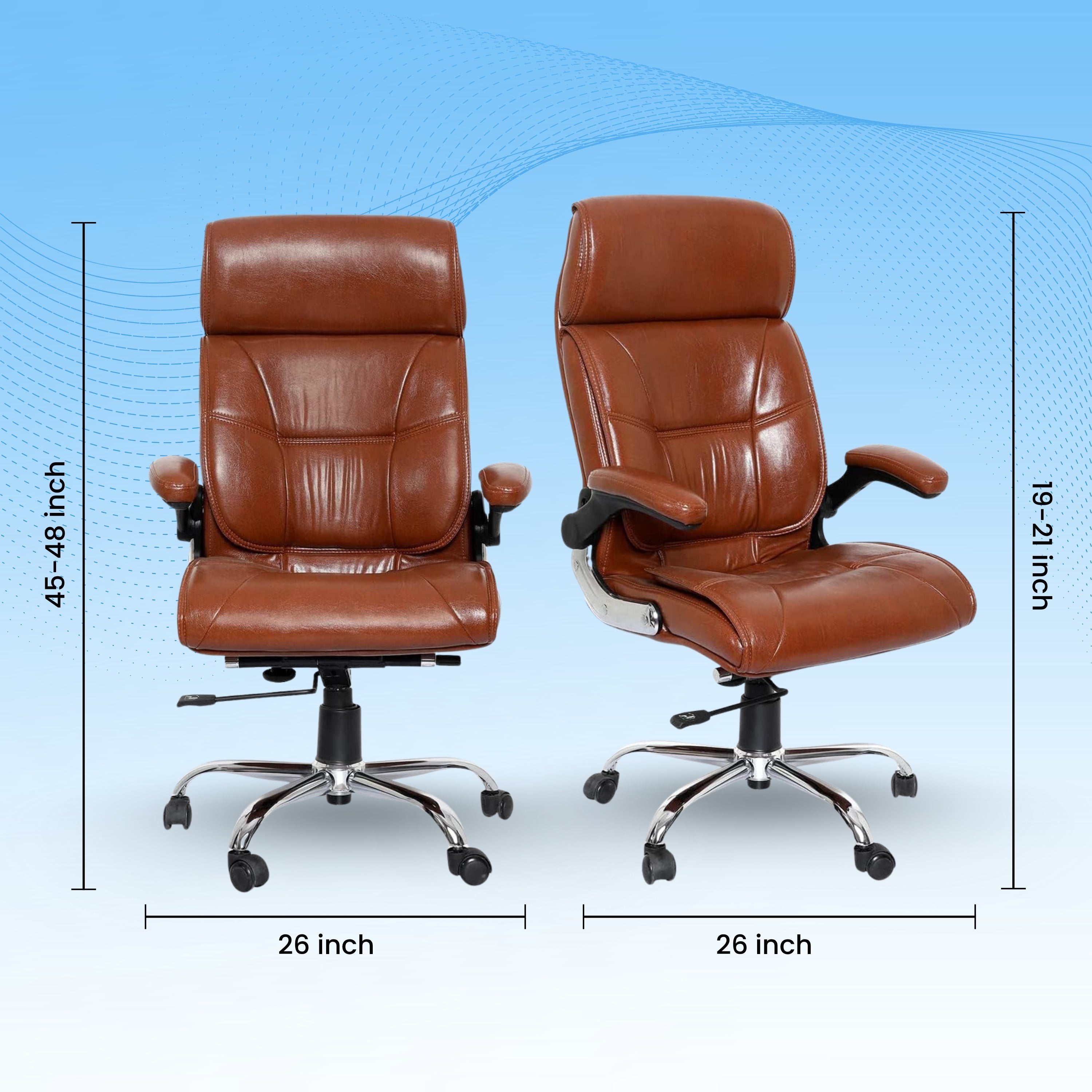 High Back Director Office Chair Ergonomic Leatherette Executive Chair with Adjustable Armrests, Comfortable Revolving Desk Chair for Office