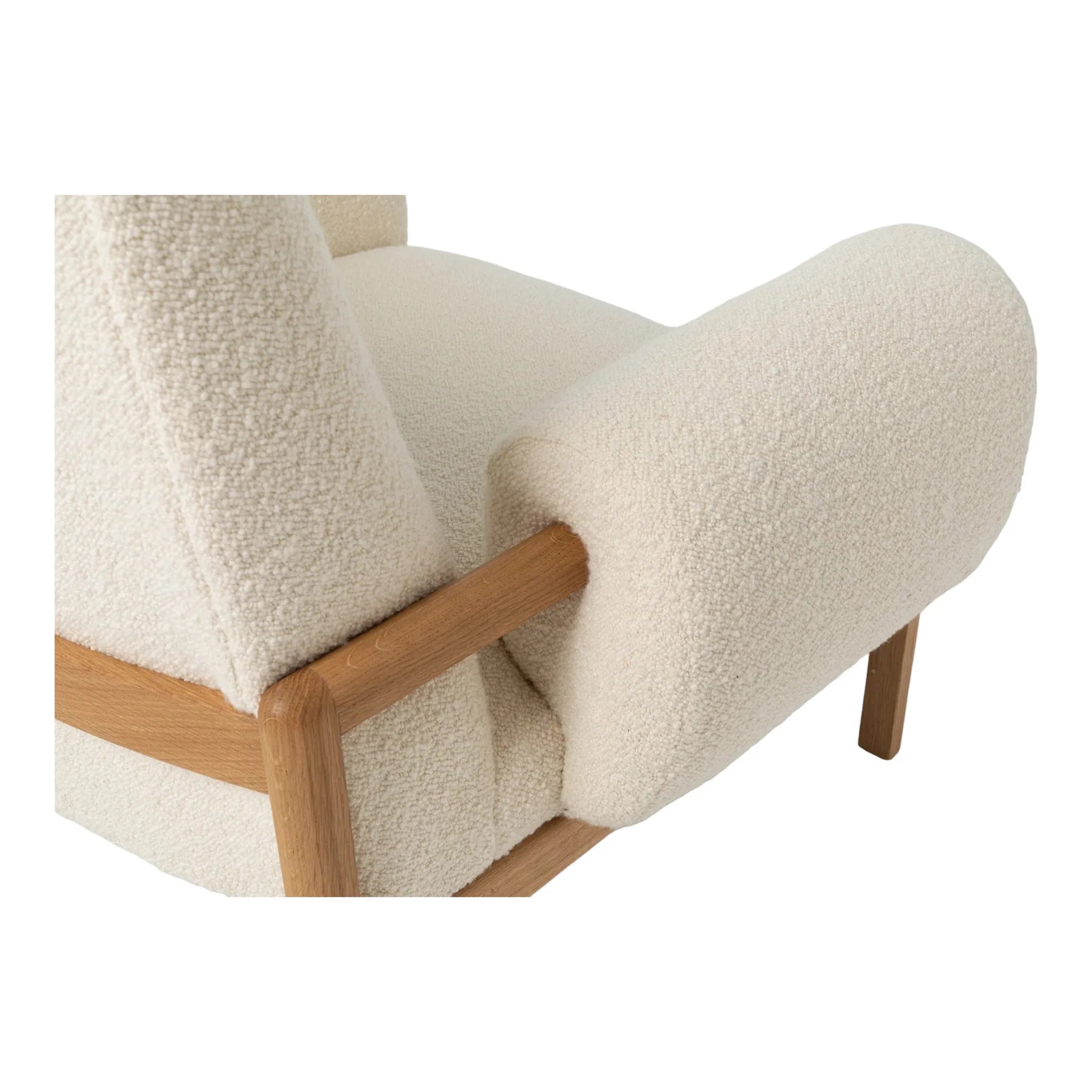 Lounge Chairs for Home Furniture Upholstery Woolen Fabric, Durable Arm Chair Premium Comfort For Living Room or Bedroom - White