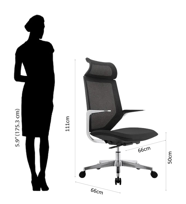 Ergonomic Mesh High-Back Office Chair with Adjustable Headrest, Breathable Backrest & Cushioned Seat – Premium Comfort for Modern Workspaces