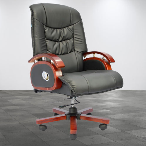 Ergonomic Director Chair: Modern Design, Plyboard & Leatherette, Recliner, Height Adjustable, Fixed Armrest & Revolving for Ultimate Comfort