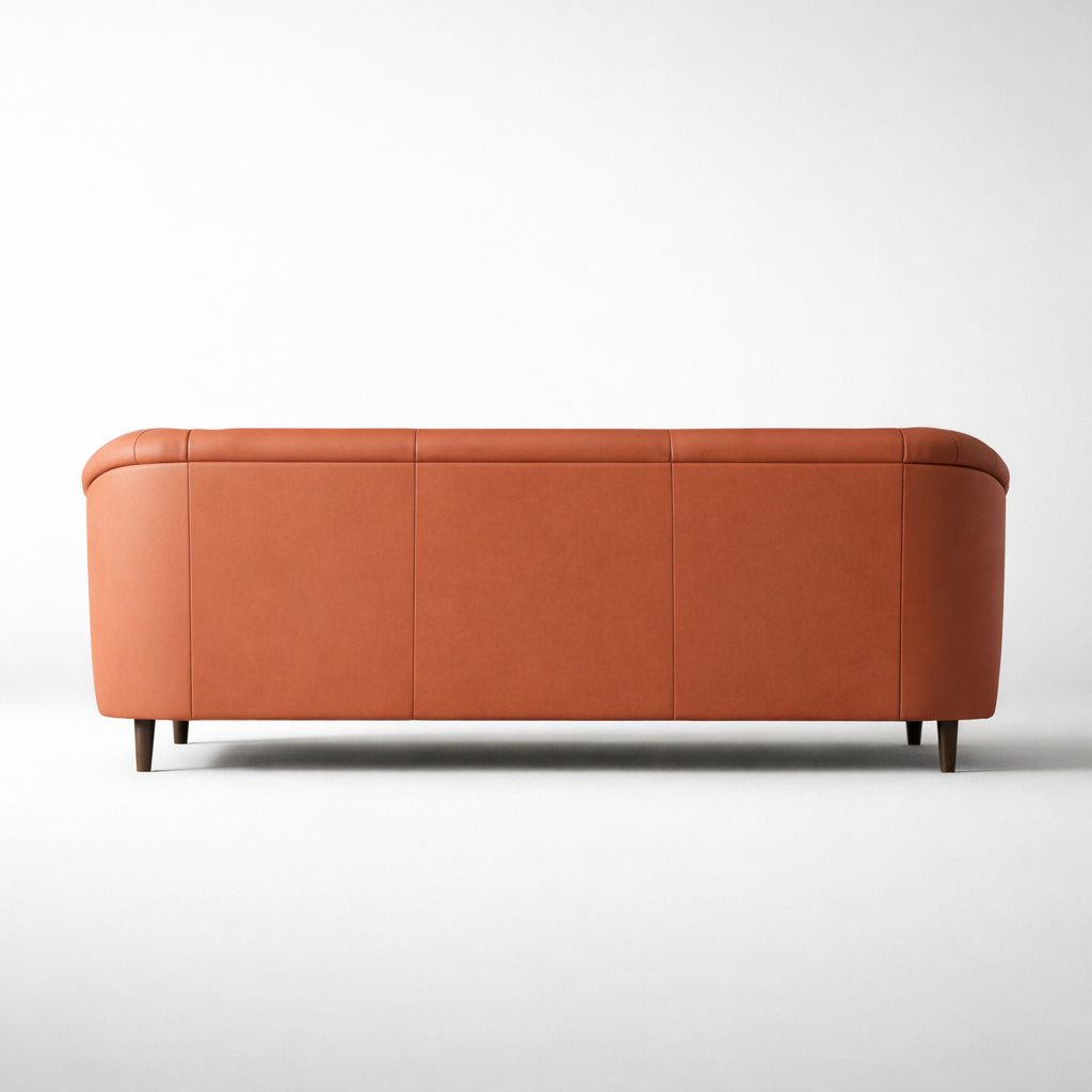 Luxury Leatherette Sofa Modern Upholstered Sofa with High Density Foam, Wooden Legs, Premium Finish for Living Room Comfort & Style