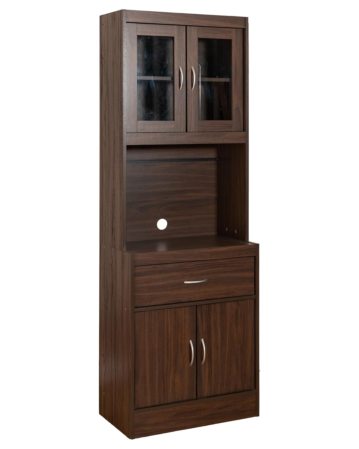 Modern Wooden Kitchen Storage Cabinet with Modern Wooden Storage and Shelves, Soft-Close Doors.