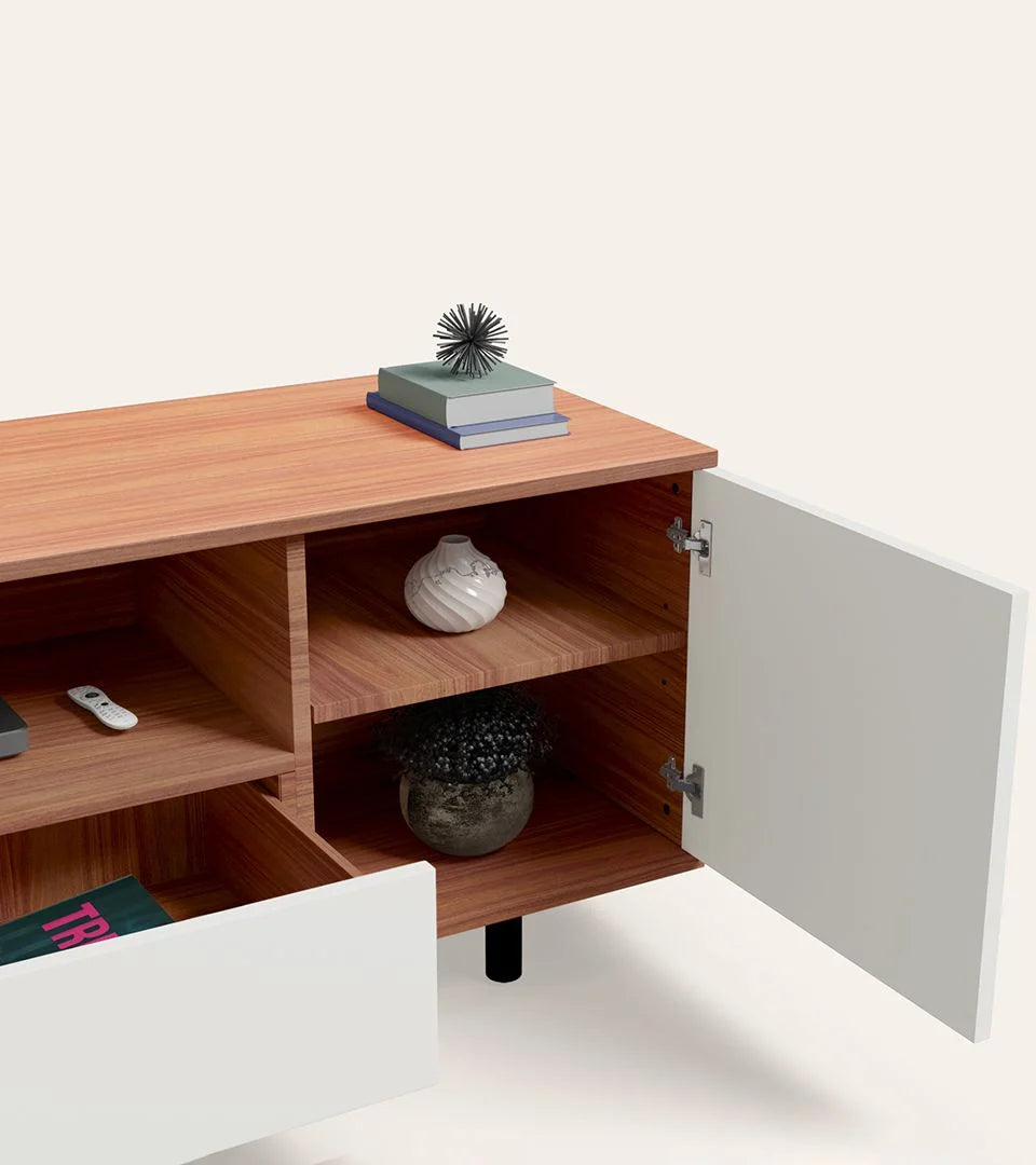 Wooden TV Wall Cabinet with Stylish finish, and Combines Strong Joints, Premium Fittings, and Smooth Edges