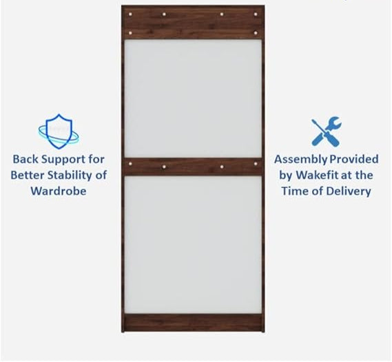 Wooden Wardrobe with Modern Design &amp; Durable Self with 2 Door, Drawer & Mirror