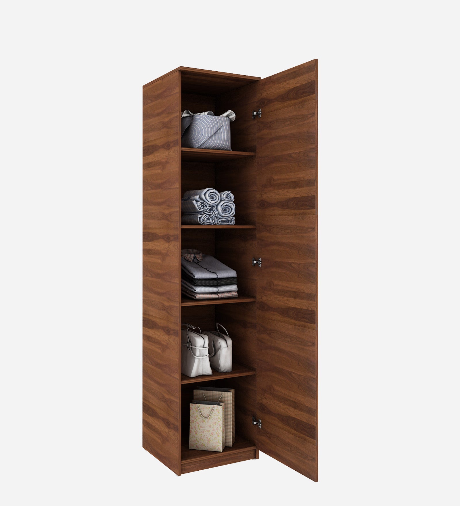 Wardrobe for Single‑Door Use – Storage with Hanging Space and Shelves, Particle Wood with Laminated Finish